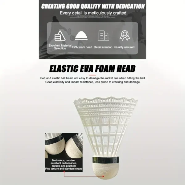 7723a35f79da4309845b8325822948b5-goods.webp 6 Pack Durable Nylon Badminton Shuttlecocks